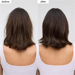 Briogeo Style + Treat Yuzu + Plum 4-in-1 oil pour demonstrates easy distribution.
