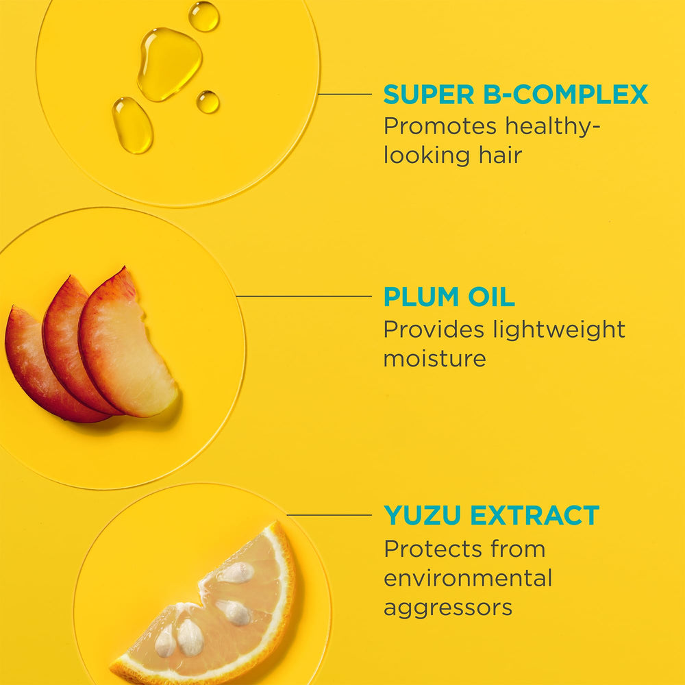 Ingredient close-up featuring plum oil and yuzu extract