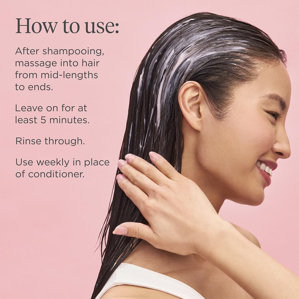 Hair after use shows lightweight softness and healthy-looking shine.