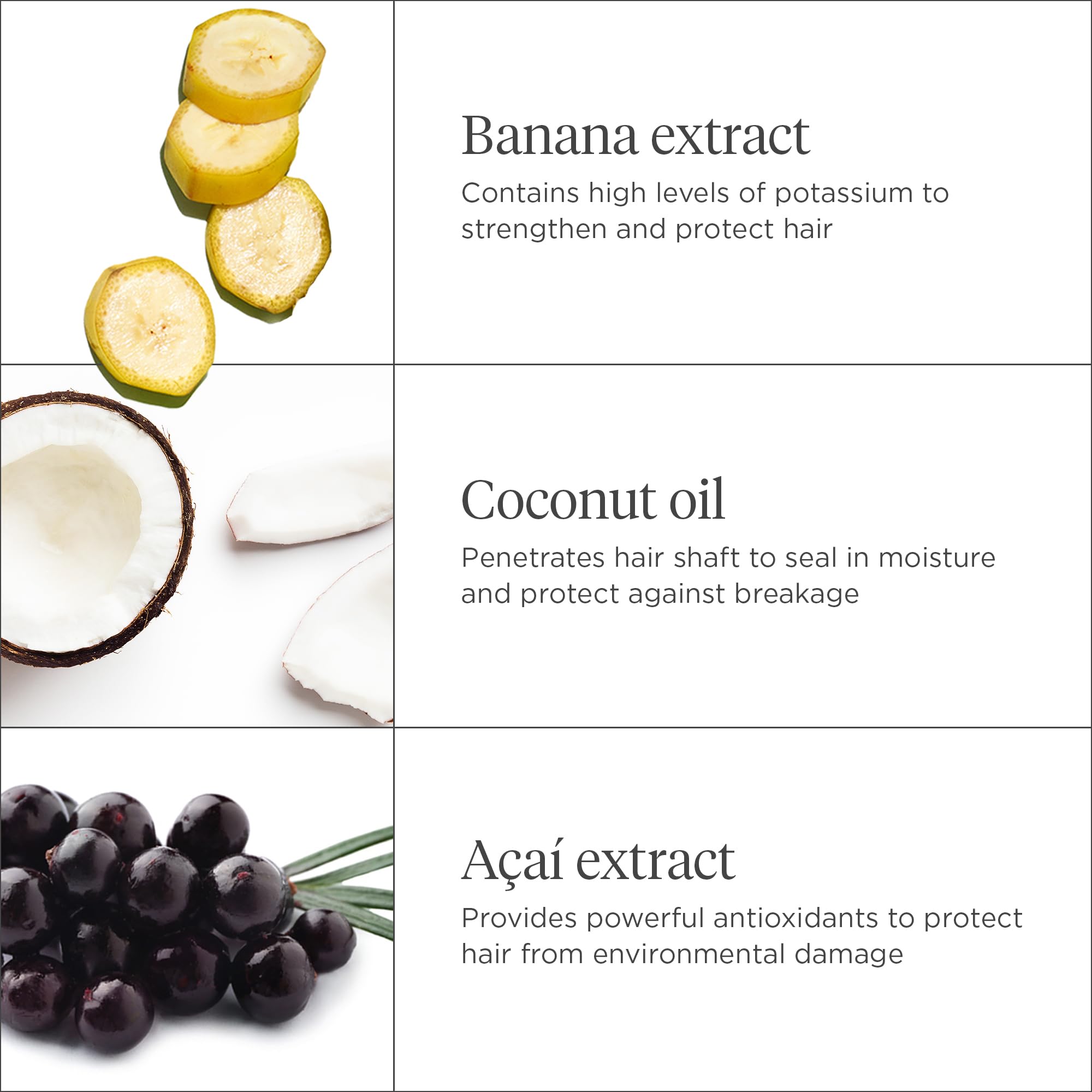 Coconut oil detail on Briogeo label emphasizes moisture sealing benefits.