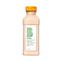 Briogeo Superfoods Mango Cherry Balancing Conditioner bottle front shows lightweight oil-control hydration