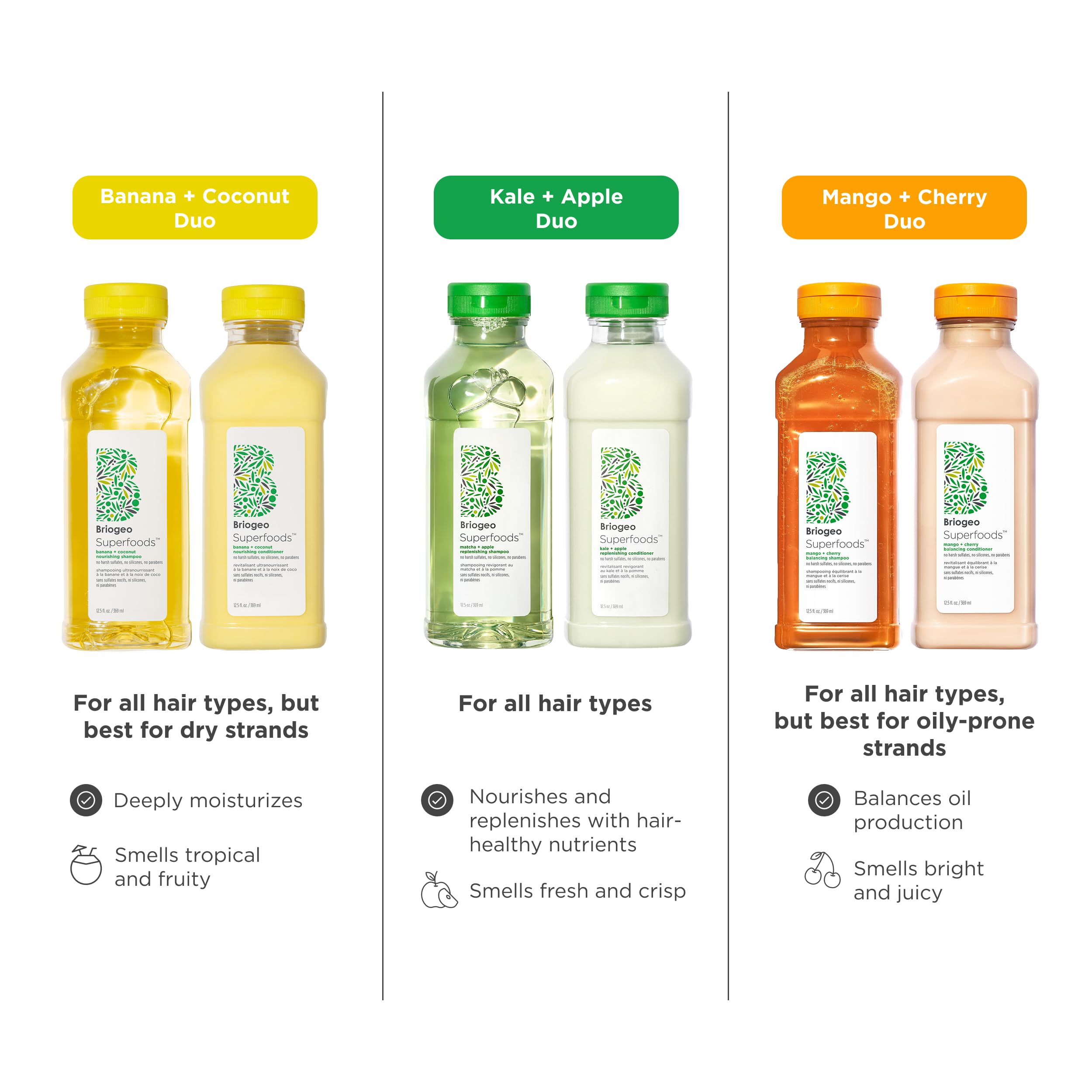 Briogeo Mango and Cherry Pack pairing with tropical fruits for lightweight hydration.