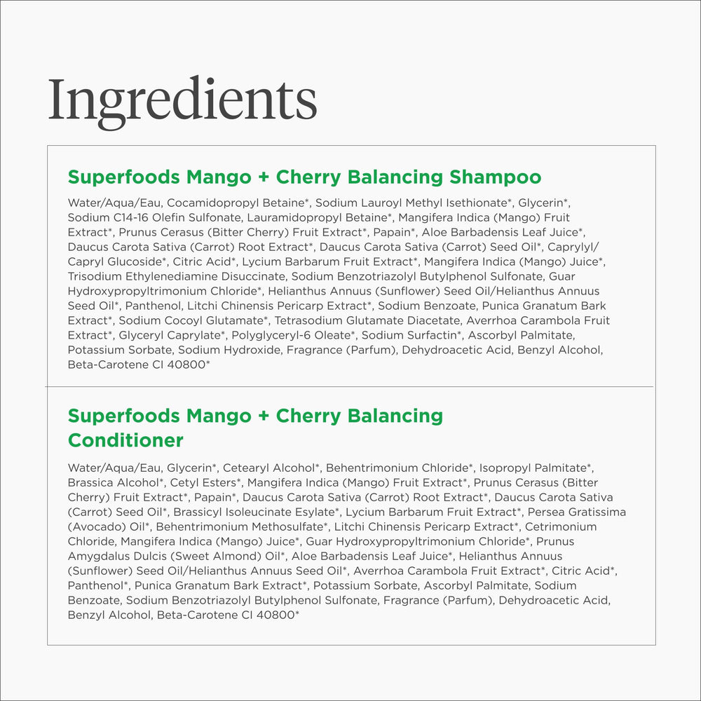 Briogeo Mango and Cherry Pack two-bottle set ready for routine balancing care.