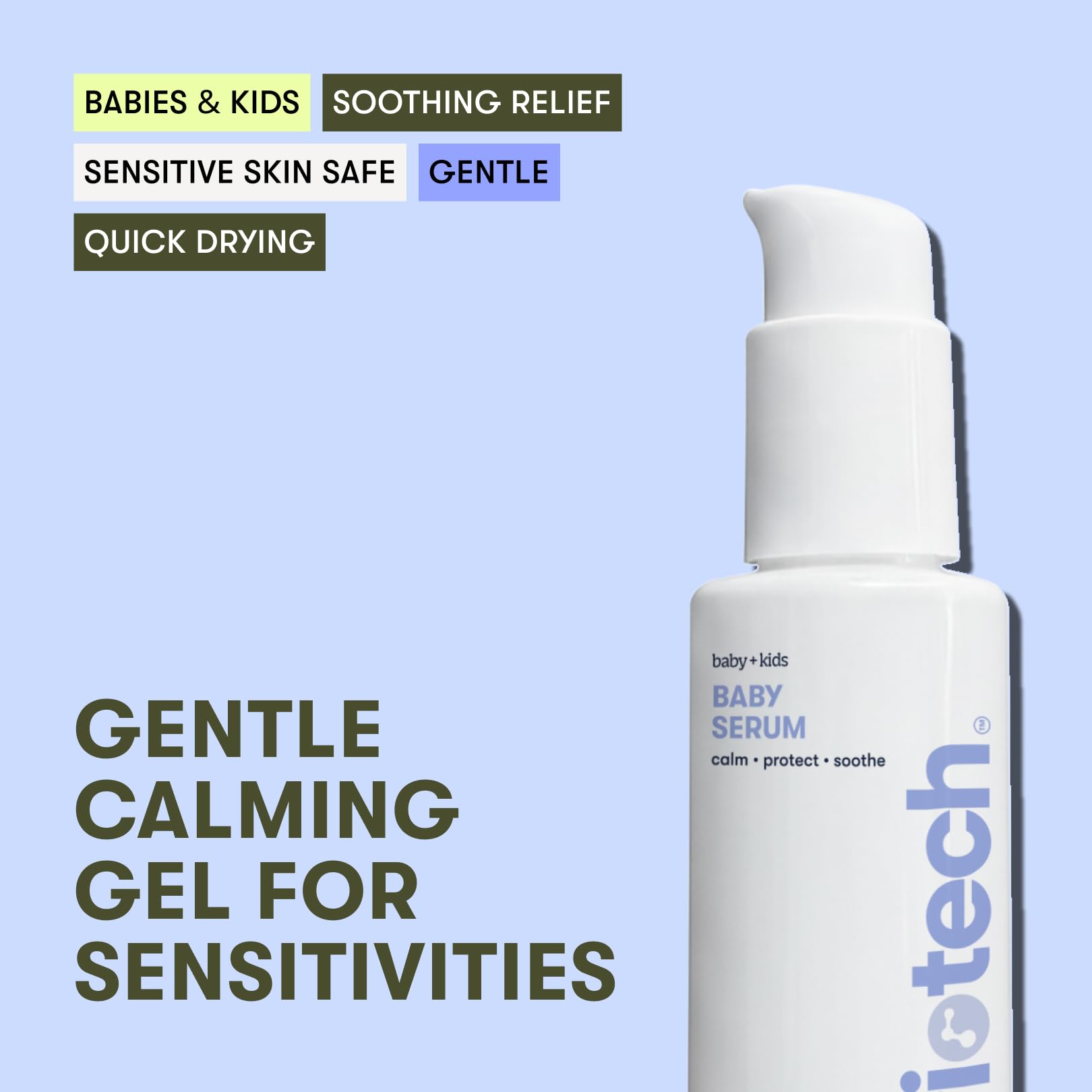 Texture swirls of Briotech HOCl serum illustrating a light, fast-acting gel.