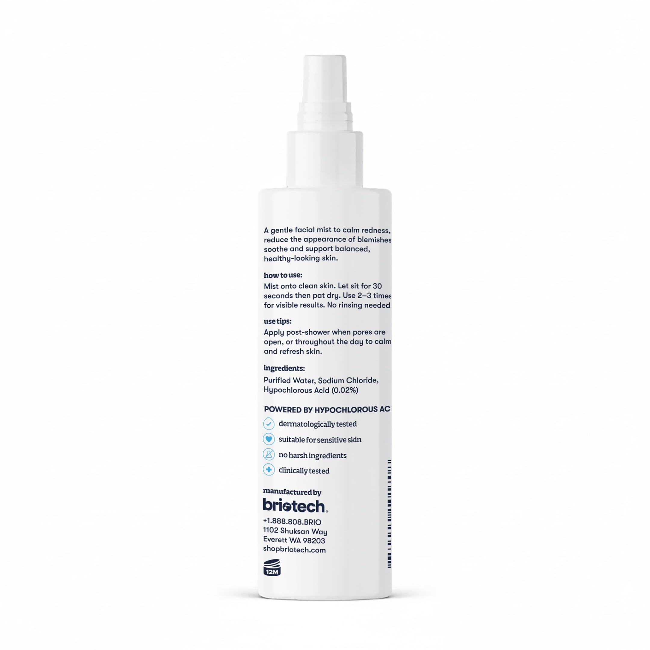 BRIOTECH Renew Toner label closeup shows product details