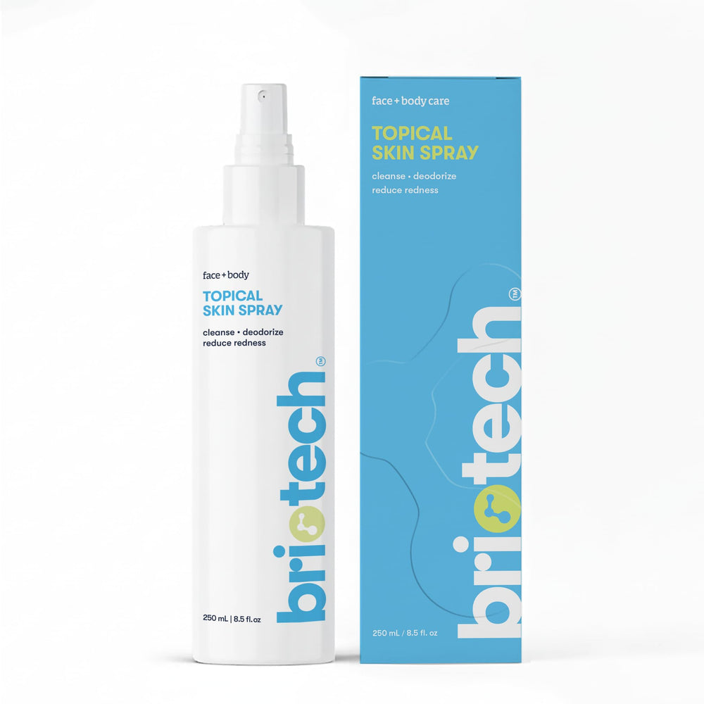 BRIOTECH topical spray bottle pour for gentle full-body application