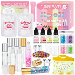 BRIPATI DIY Lip Oil Kit contents for at-home crafting and gloss creation