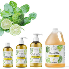 Brittanie's Thyme Bergamot Lime liquid soap biodegradable formula for eco-conscious homes.