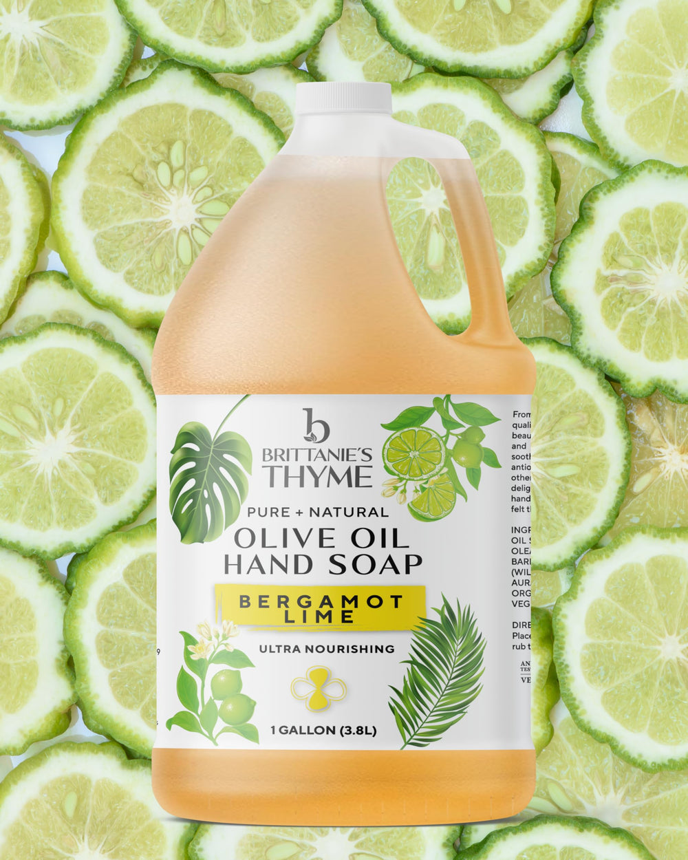 Brittanie's Thyme Bergamot Lime vegan cruelty-free formula for gentle cleansing.