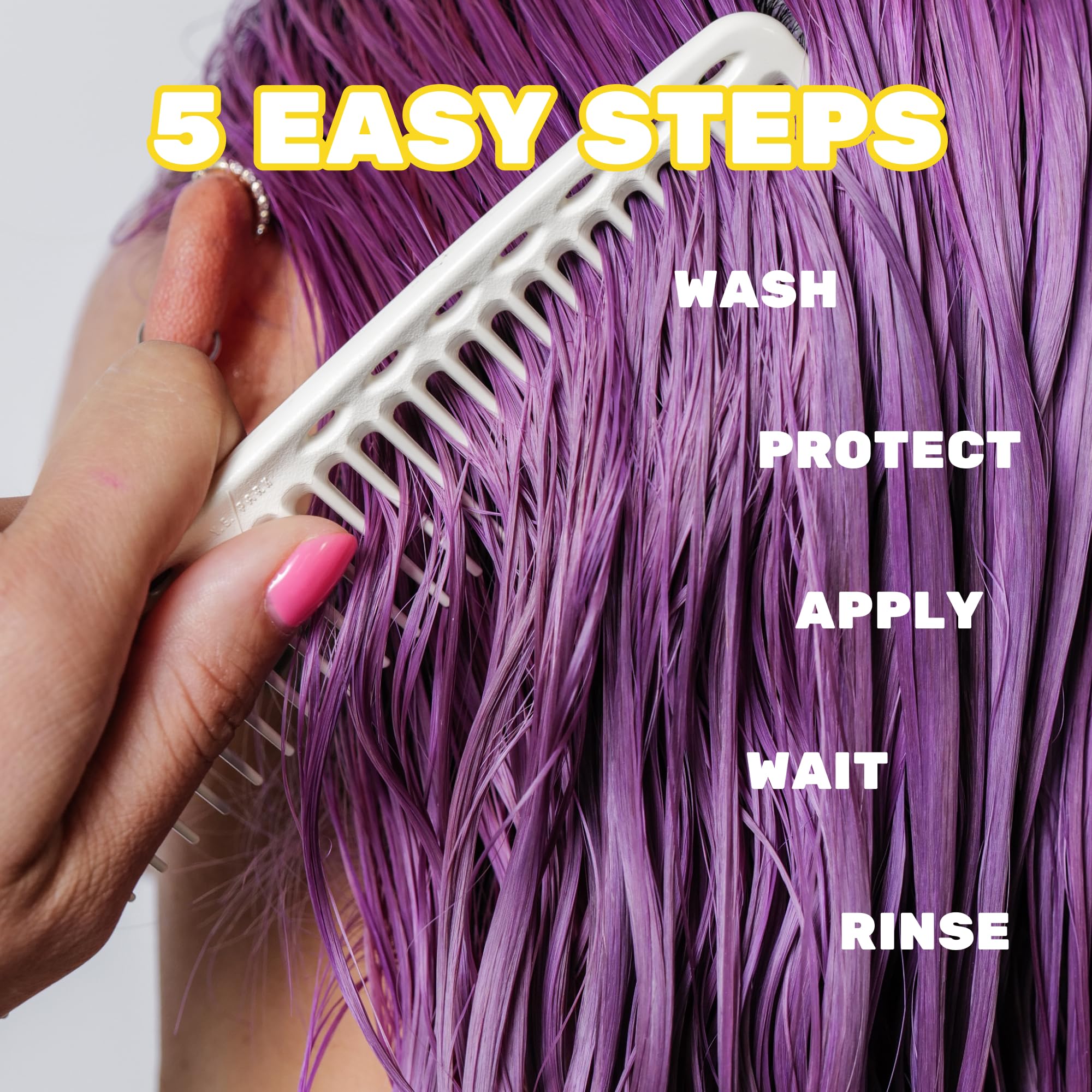 BRITE pastel purple before-after highlights fade over multiple washes