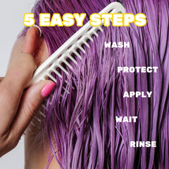 BRITE pastel purple before-after highlights fade over multiple washes