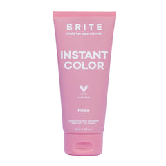 Brite Rose Instant Color bottle shows a vegan, semi permanent dye for vibrant rose hues