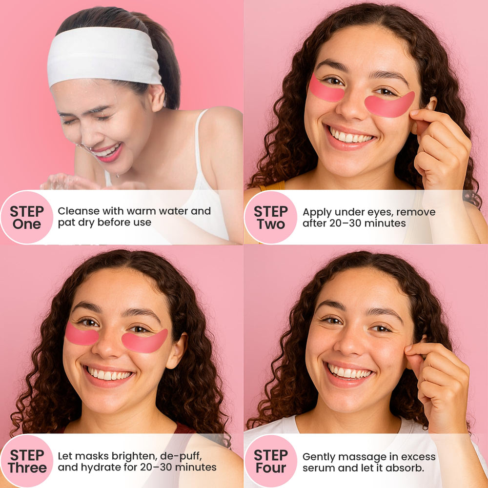 Briteglo patches with hyaluronic acid hydrate and smooth fine lines.