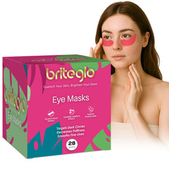 Briteglo under eye patches for puffy eyes hydrate and soothe tired skin.