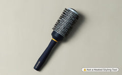 British M curling ceramic brush 43mm in-use for long-hair styling