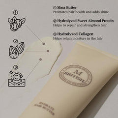 BRITISH M Hydrate Hair Butter texture swatch reveals a smooth, creamy consistency.