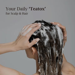 British M Kombucha Shampoo lather shot highlighting hydration and shine