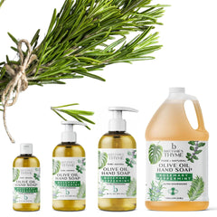 Brittanie's Castile soap used as body wash in shower with rosemary peppermint.