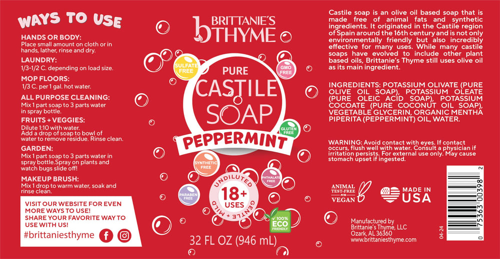 Morning shower scene with Brittanie's Thyme peppermint Castile soap.