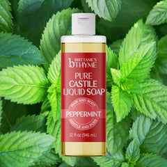 Brittanie's Thyme olive and coconut oil blend nourishes skin during cleansing.