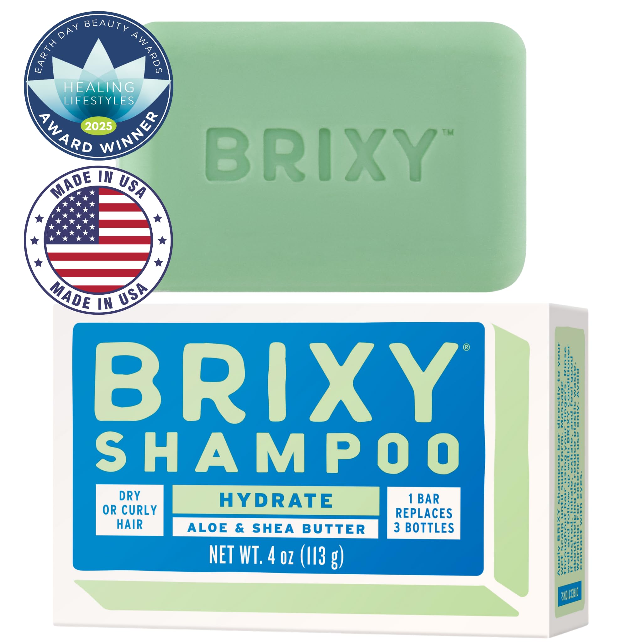 BRIXY Hydrating Shampoo Bar Avocado Oil boosts moisture and shine.
