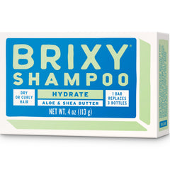 BRIXY Hydrating Shampoo Bar bottle for refreshing cleansing on dry hair.