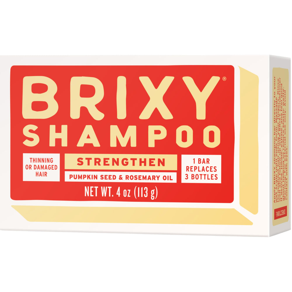 BRIXY Strengthening Shampoo Bar with pumpkin seed oil nourishes scalp and hydrates hair