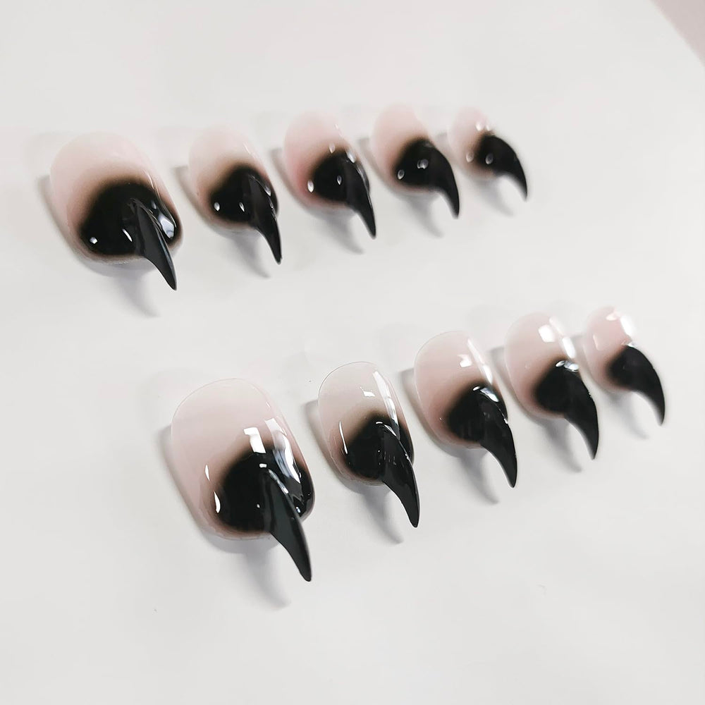 BRKYKGK black glossy press-on nails for a bold night-out look