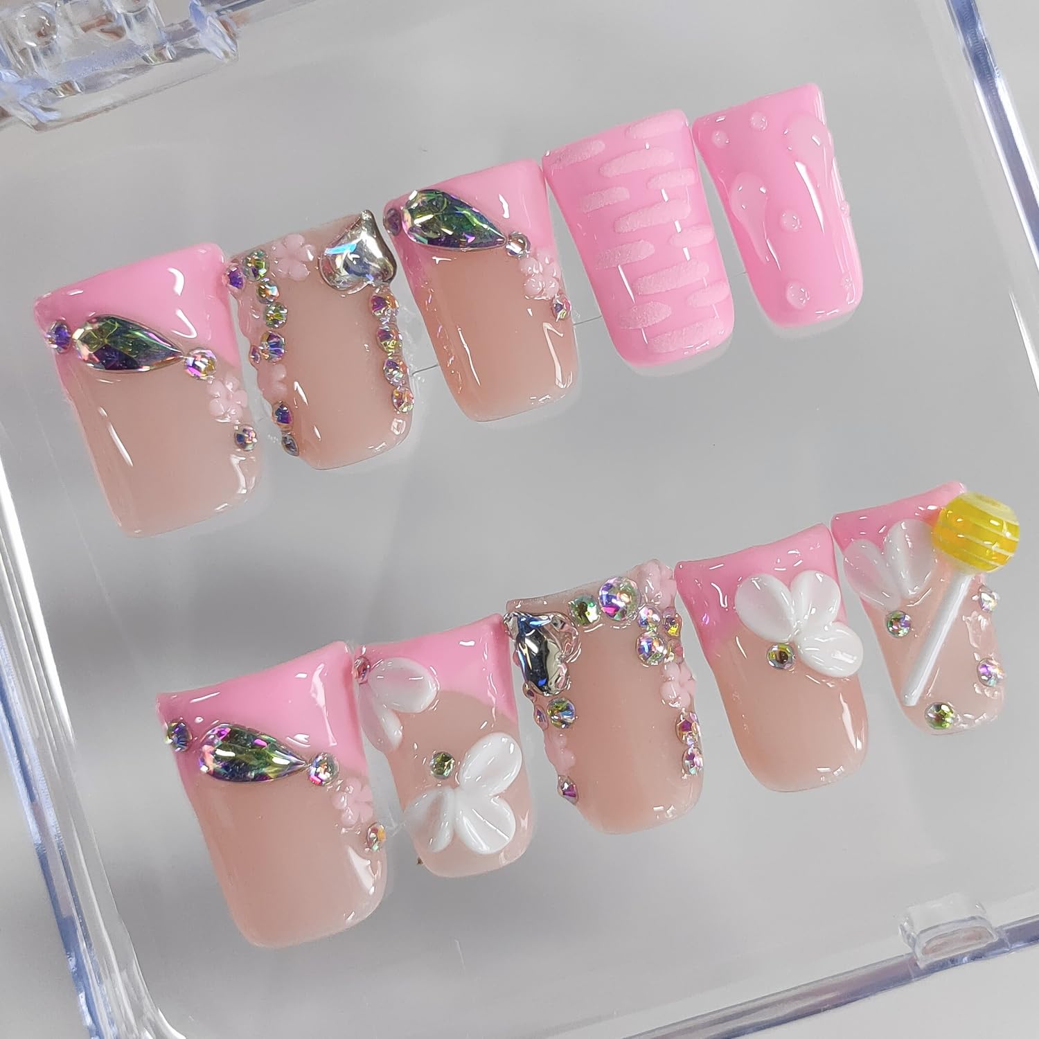 BRKYKGK medium-size short duck nails ready for at-home glam