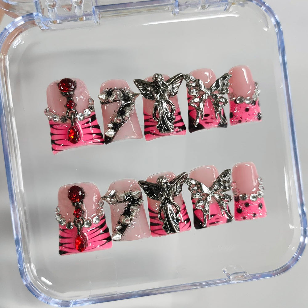 BRKYKGK gothic 3D thick acrylic nails for dramatic night looks