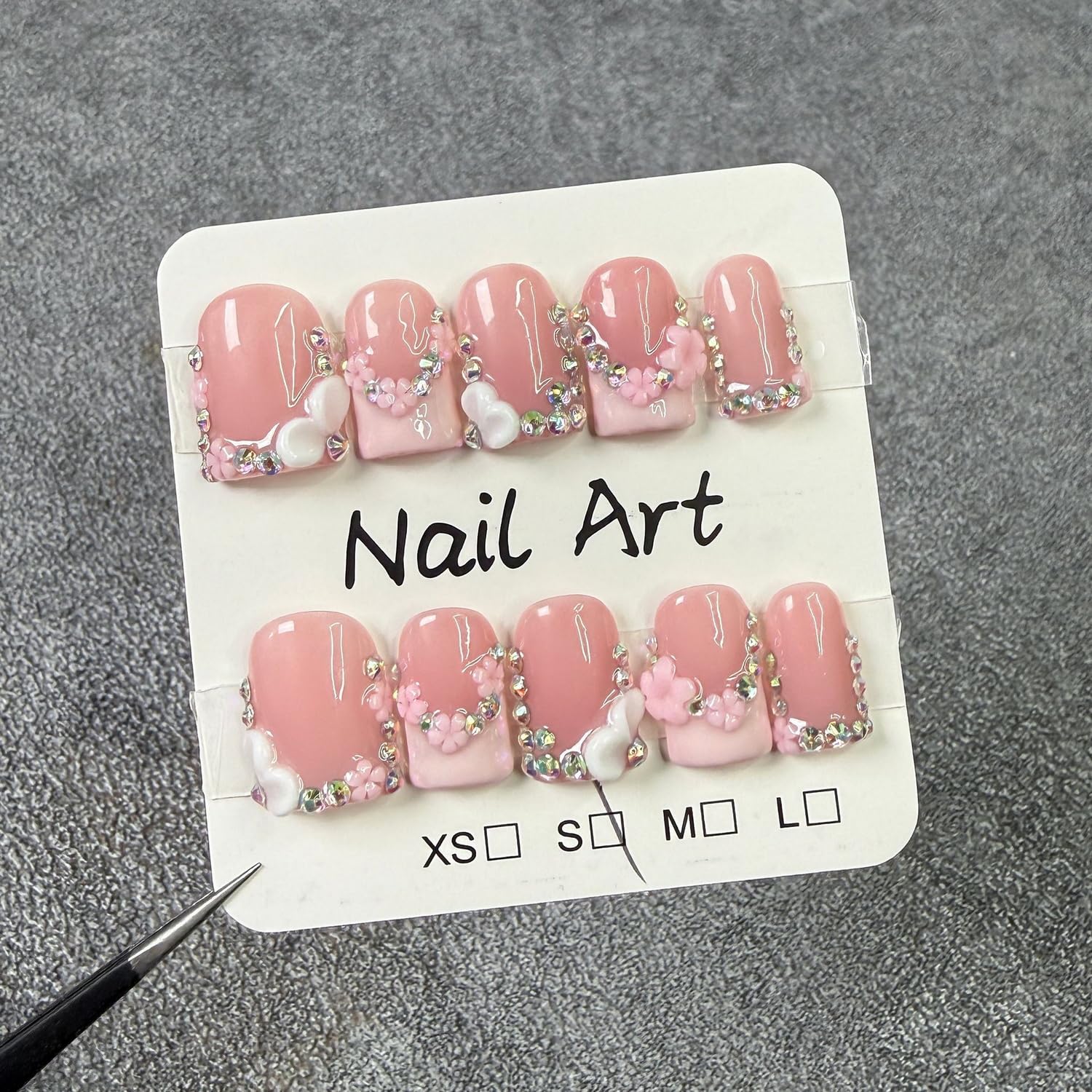 BRKYKGK short square 3D acrylic nails for quick salon-like looks at home.
