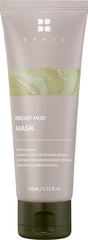 BRMUD Relief Mud Mask close-up of clay texture for deep pore cleansing.