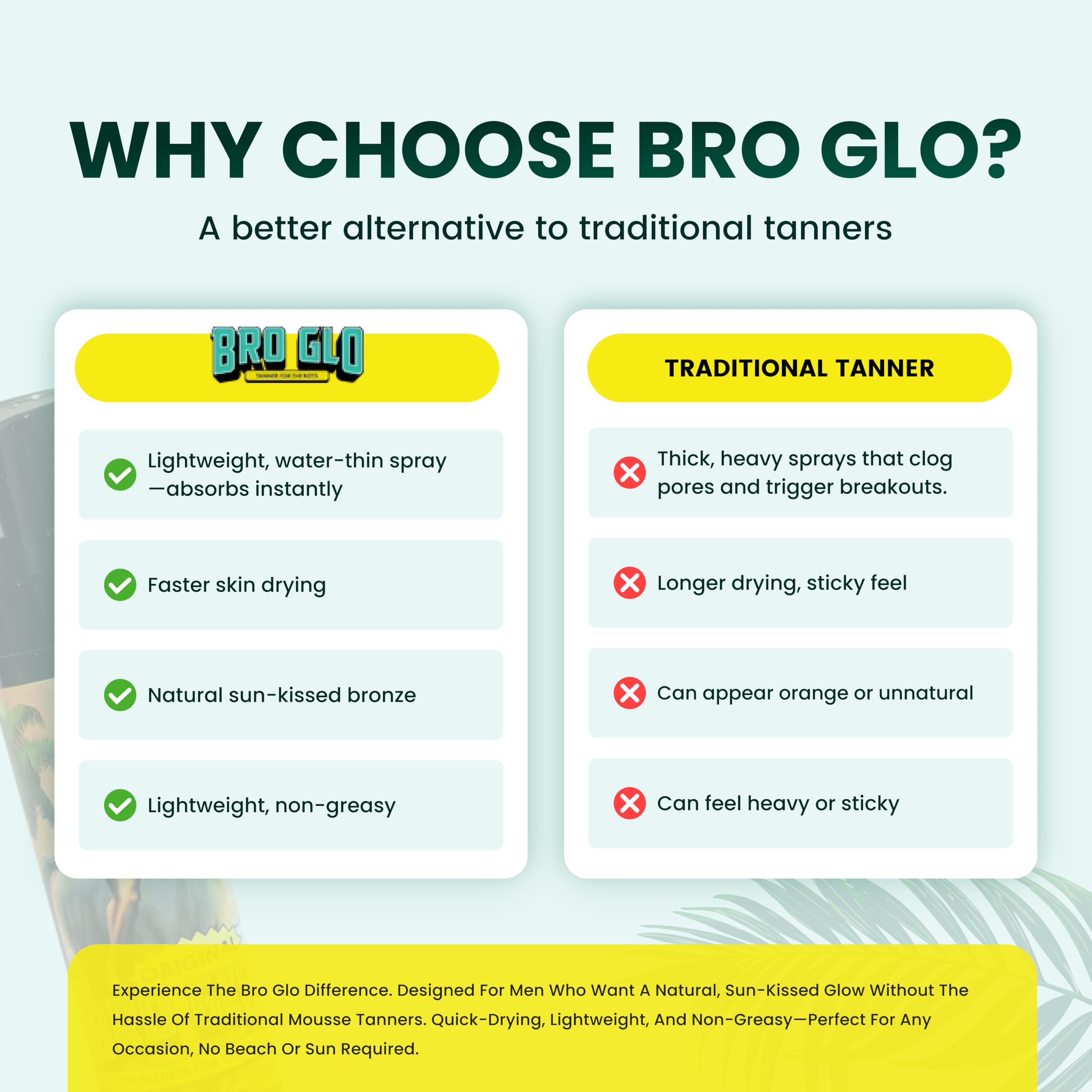 Bro Glo oil-free lightweight foam texture feels clean on skin