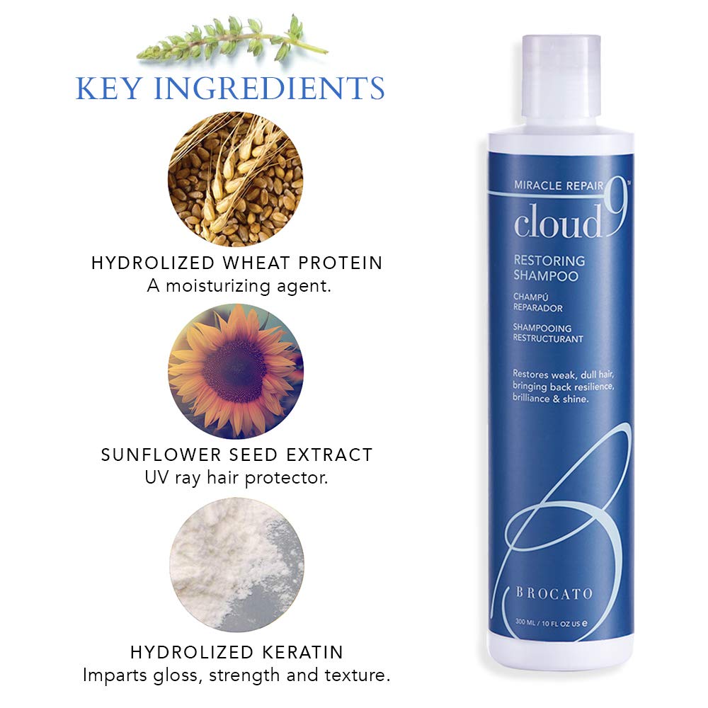Brocato Cloud 9 Restoring Shampoo demonstrates color protection and vibrancy