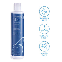 Brocato Cloud 9 Restoring Shampoo with hydrolyzed keratin supports strand strength