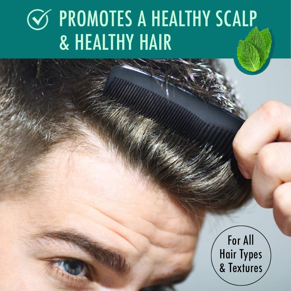 Wet hair with Brocato Peppermint Scrub Balancing Conditioner ready for detangling.