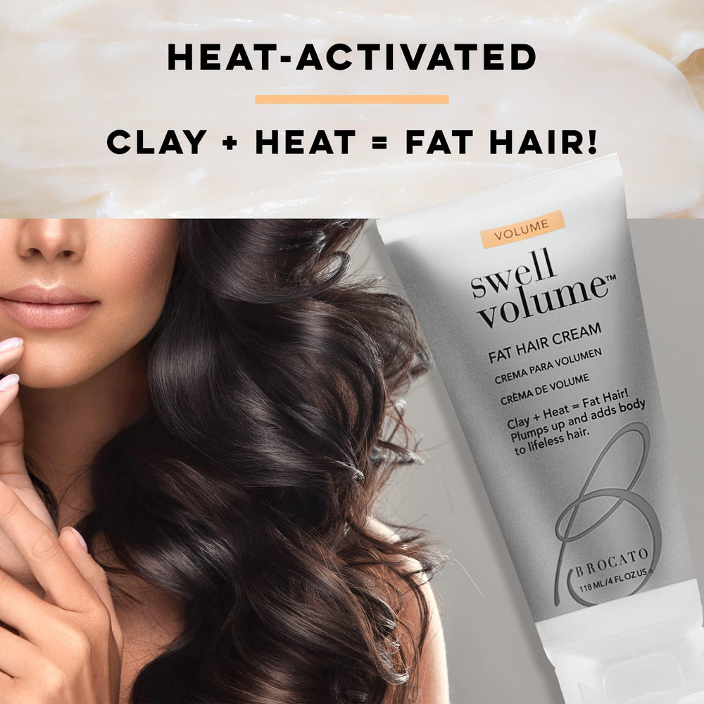 Dispense pump on Brocato Swell Volume Hair Cream for easy use