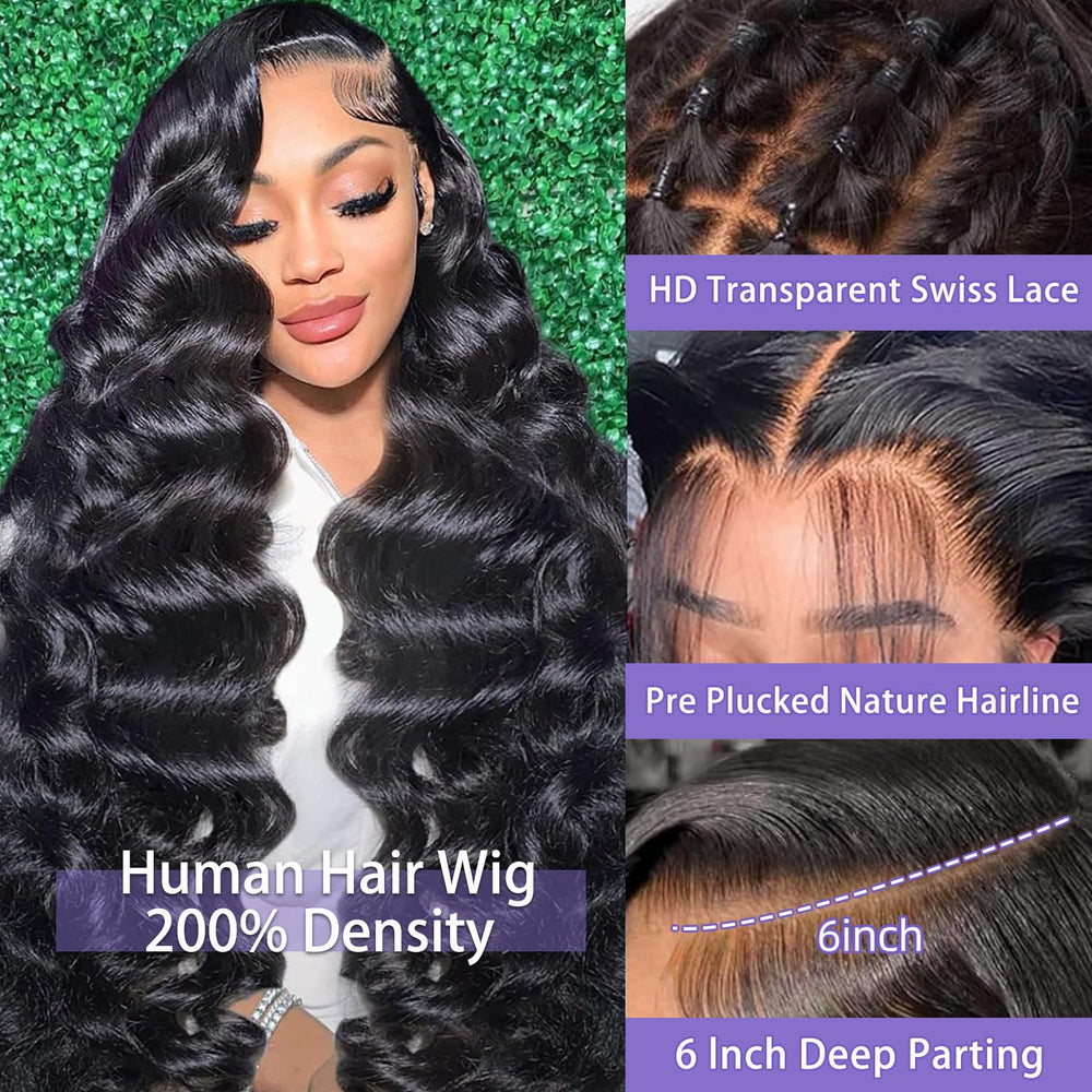 Brofoe 13x6 HD lace front wig close-up blends with skin