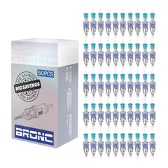 BRONC 50PCS cartridge needles close-up of 0.35mm tip for smooth ink delivery