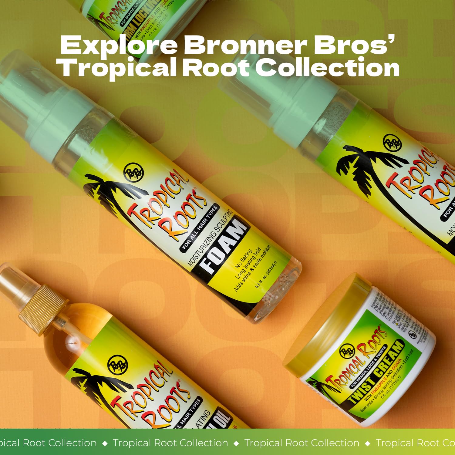 No flake or buildup with Bronner Bros Tropical Roots after styling