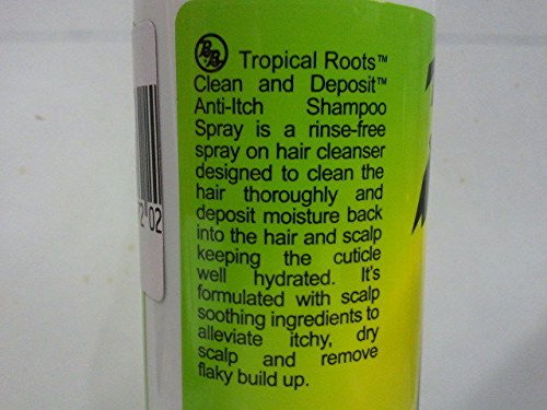 Bronner Bros Tropical Roots Shampoo Spray packaging, compact travel-friendly dimensions.