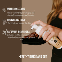 Bronze Cactus Caramel Cream Tanning Mousse applied to arm for natural glow
