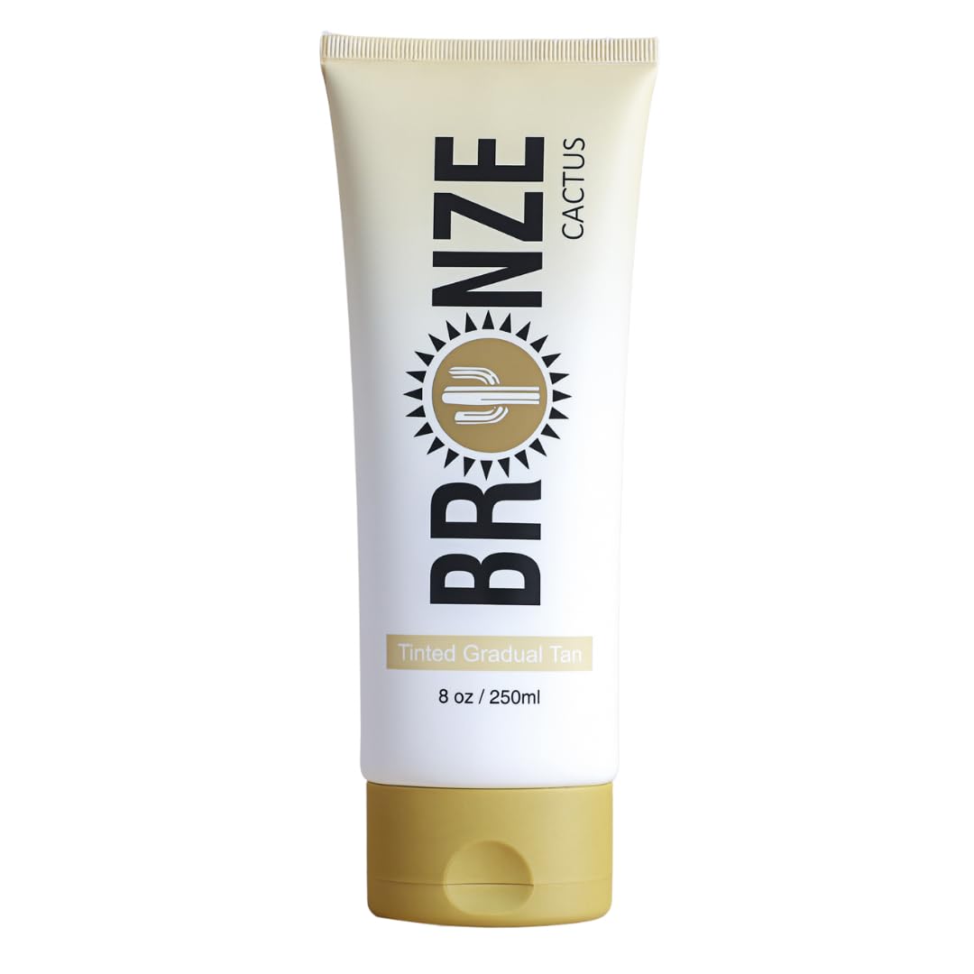 Bronze Cactus Self Tanner Dark bottle with instant tint for precise application.