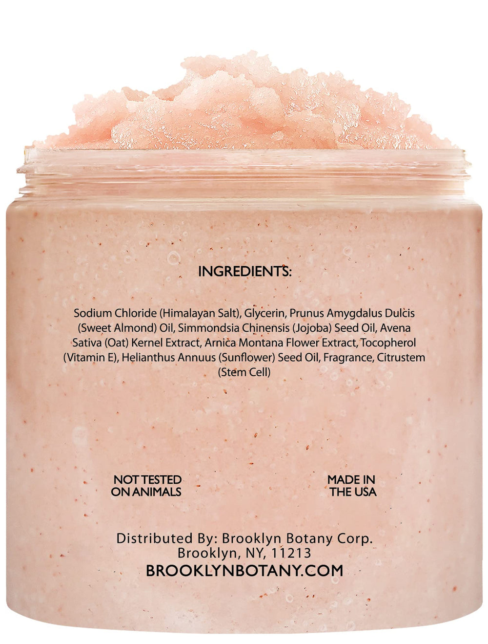 Brooklyn Botany Himalayan Salt & Stem Cell Scrub on skin for moisturization