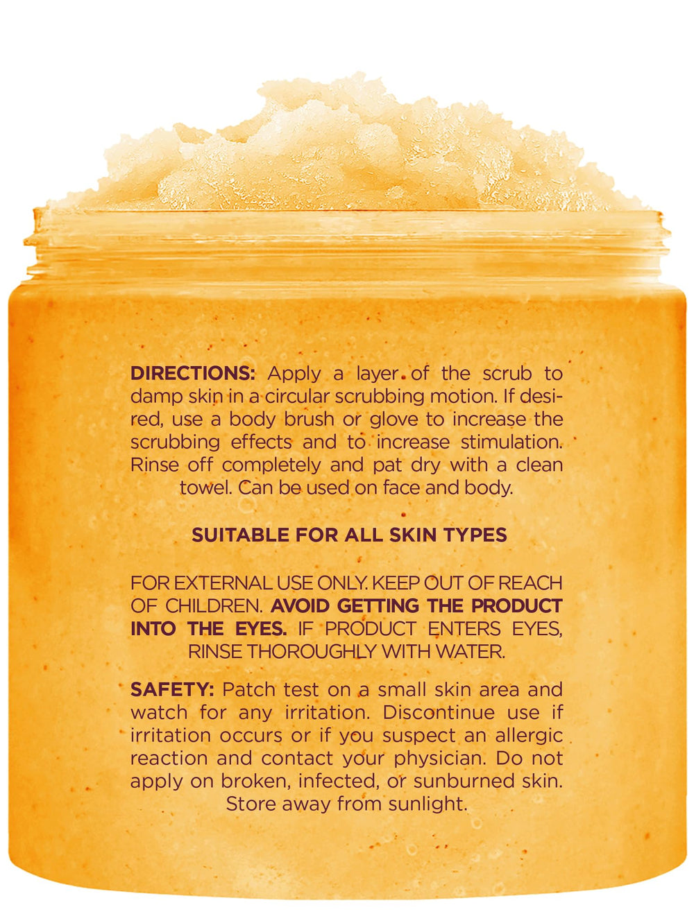 Brooklyn Botany Peach Bellini scrub ingredients close-up focusing on honey and oils.