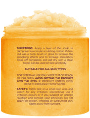 Brooklyn Botany Peach Bellini scrub ingredients close-up focusing on honey and oils.