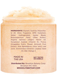 Brooklyn Botany Tropical Mango Shea Sugar Scrub jar closeup highlighting creamy texture