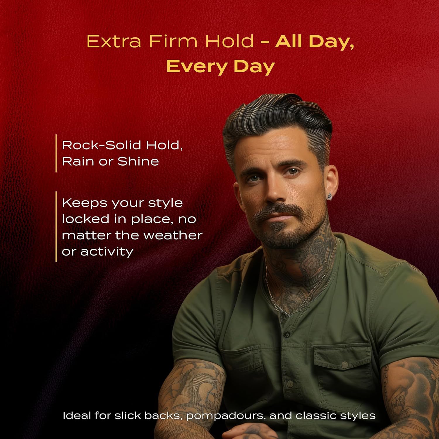 BROSH Far East Hard Pomade container closeup emphasizes lightweight non-sticky formula