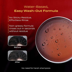 BROSH Far East Hard Pomade in-hand styling image highlights easy washout