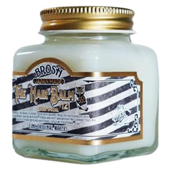 BROSH Hair Balm 121 bottle showing portable styling and moisture for hair and skin.